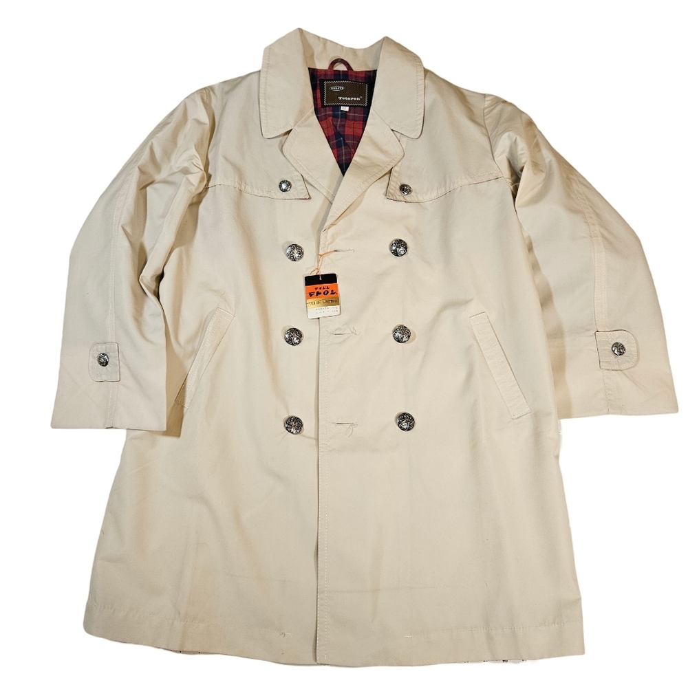Teijin Juniors Trench Coat, Cream, Size 12